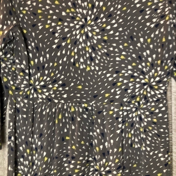 Boden Three Quarter Sleeve Gray & Yellow Abstract Print Tunic Size 10 - Picture 10 of 14
